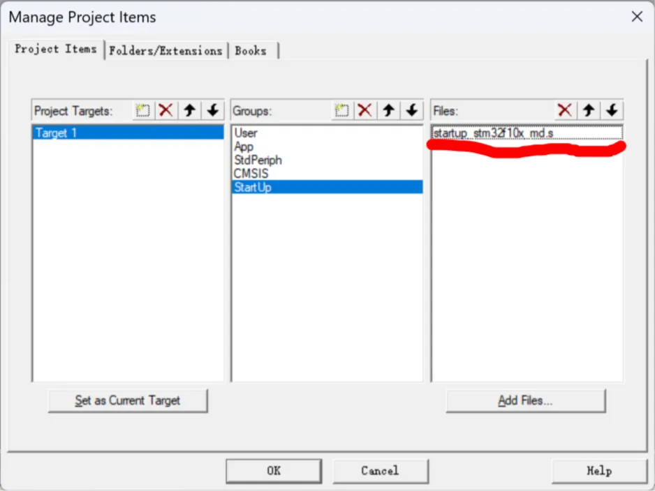 keil add proj items